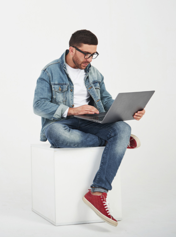 Man Working with laptop